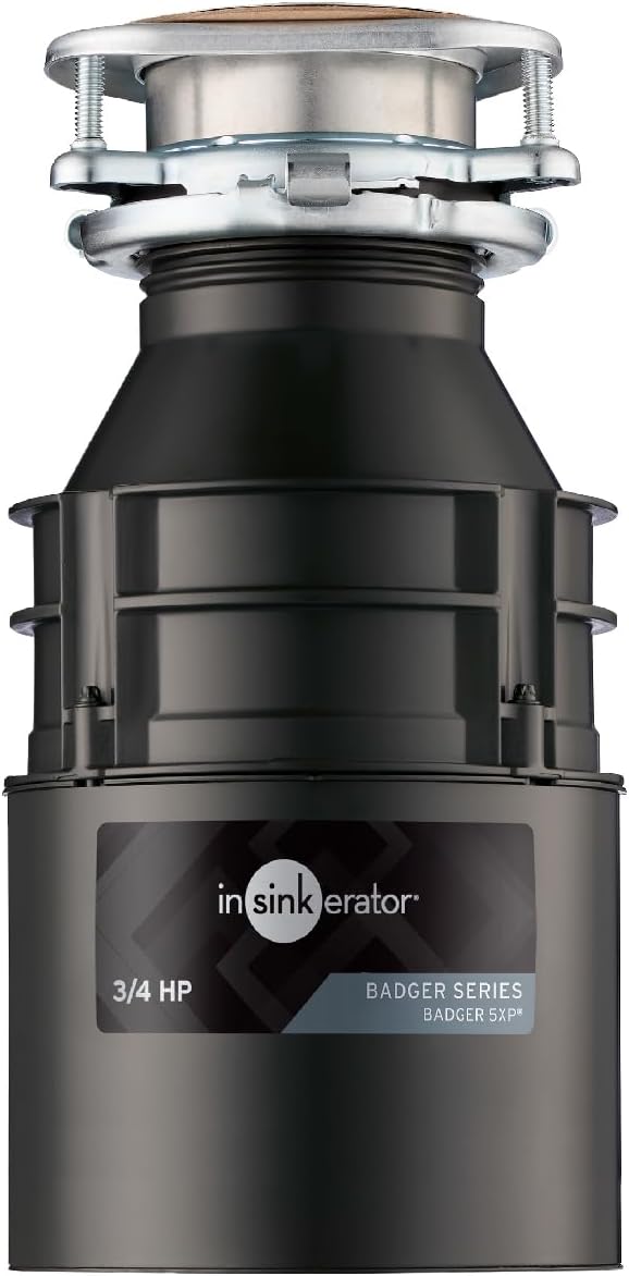 InSinkErator Badger 5XP 3/4 HP Continuous Feed Garbage Disposal – Efficient Food Waste Disposer