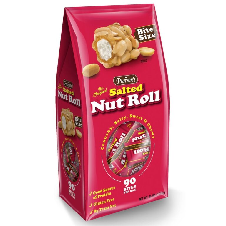 Pearson’s Salted Nut Roll Bite Size 90 Count | Classic Caramel Nougat Candy, Bulk Snacks for Parties & Office