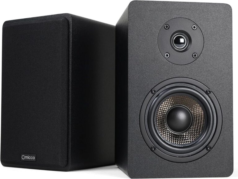 Micca MB42X Advanced Bookshelf Speakers: Premium Home Theater & Stereo Sound (Black, Pair)