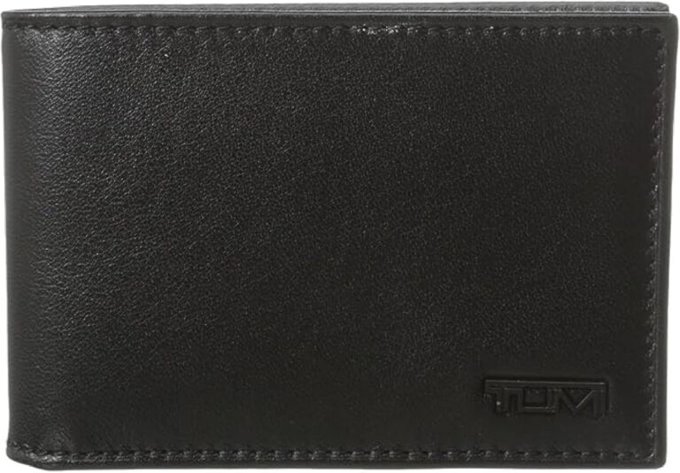 TUMI Delta Slim Single Billfold Wallet | RFID Blocking Leather Wallet | Black