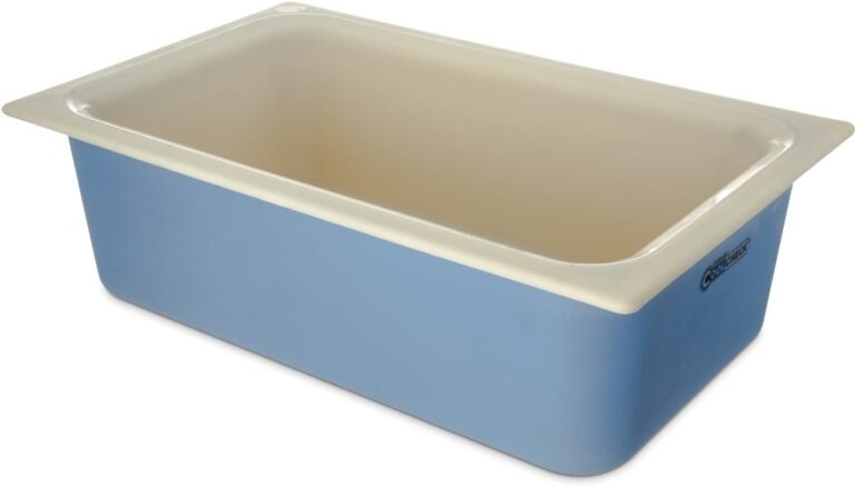 Carlisle Coldmaster Coolcheck Full Size Insulated Food Pan | 15 Qt White & Blue | Gel-Filled for Extended Cooling