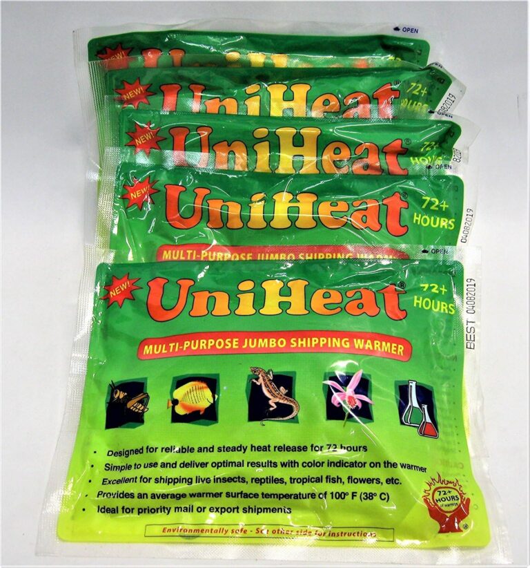 Uniheat 72-Hour Heat Pack (5 Pack) for Shipping Plants, Live Insects, Reptiles & Tropical Fish | Safe Warmth
