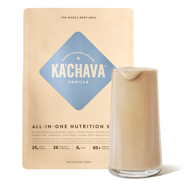 Ka’Chava Vanilla Vegan Protein Powder: Plant-Based Meal Replacement Shake with 85+ Superfoods, Probiotics & Digestive Enzymes