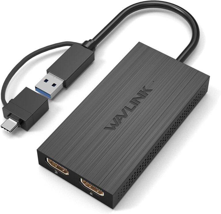 WAVLINK HDMI Splitter: USB-C/USB-A to Dual HDMI Adapter for 3-Screen Extended Display on Windows & Mac, 4K 30Hz