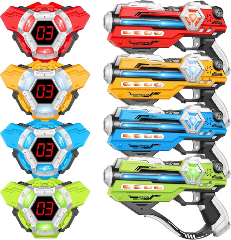 Laser Tag Guns Set of 4 with LED Score Vests – Family Fun for Kids, Teens & Adults | Ages 8+
