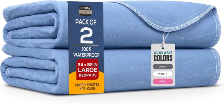 Utopia Bedding Washable Underpads 34×52 (Pack of 2) – Waterproof Reusable Incontinence Bed Pads for Adults, Elderly & Pets