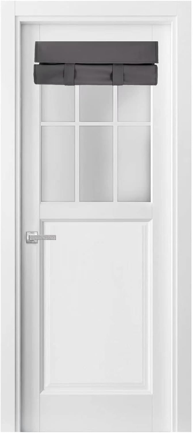 Blackout Door Curtains for Door Windows & Sidelights | Dark Grey, Easy Install, 24×38 Inch Panel