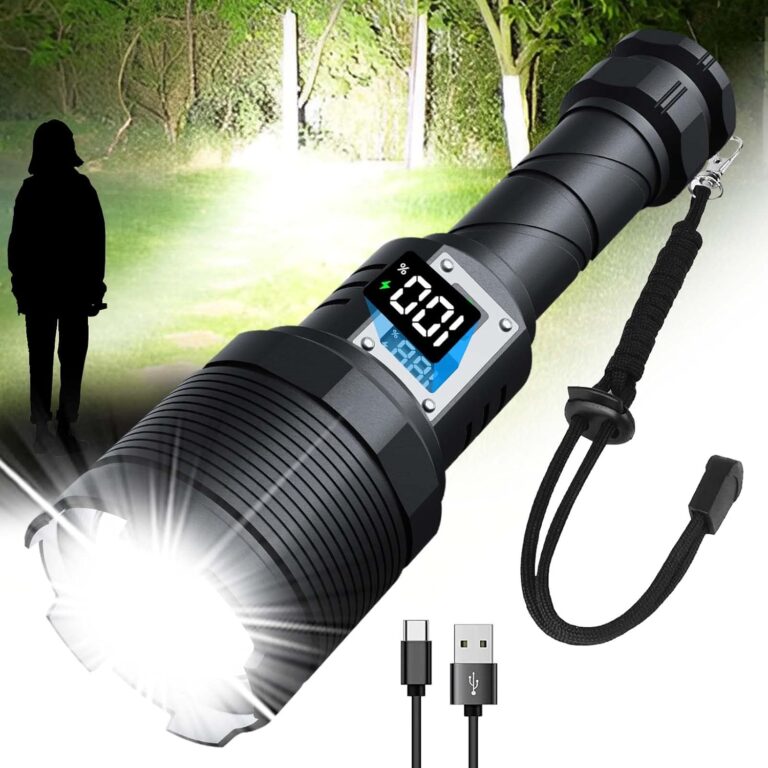 MAX 200000 Lumens Rechargeable Flashlight – Super Bright 30W LED, Zoomable & Waterproof for Camping & Emergencies