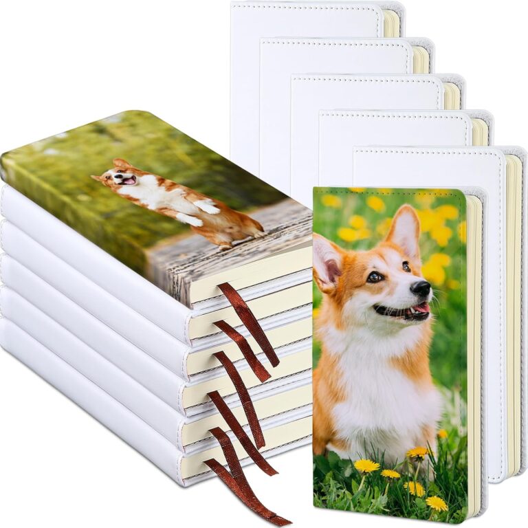 Jetec Sublimation Journal Blank Notebooks (12 Pack) – A6 Faux Leather Hardcover Blank Notebooks for DIY, School & Office
