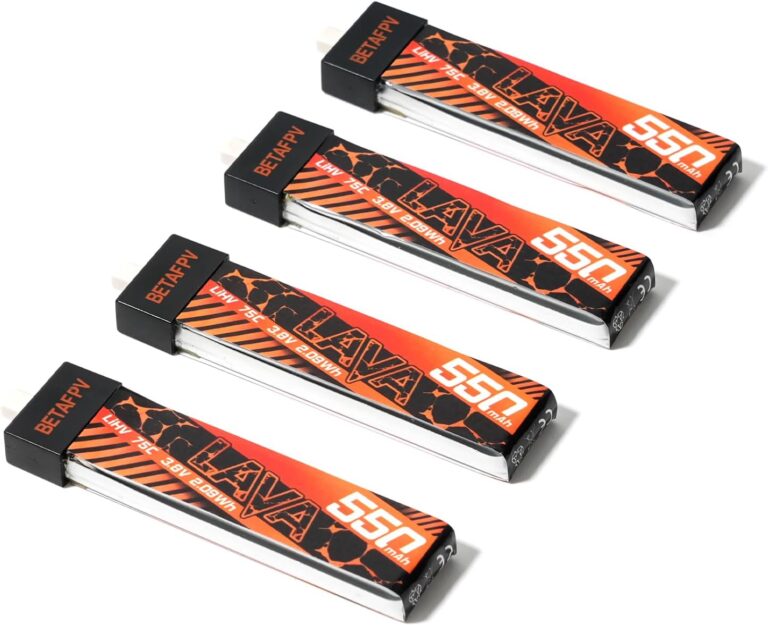 BETAFPV Lava 550mAh 1S LiHV 75C Battery with BT2.0 – High-Performance for Tiny Whoop Drones