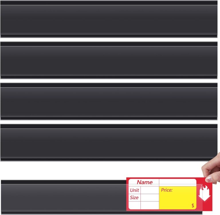 Spiareal 50 Pcs Clear PVC Adhesive Shelf Label Strips | 47.8 x 1.38 Inch Price Tag Holders for Supermarkets & Retail