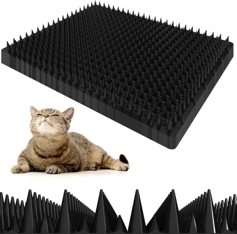 Upgraded Black Cat Repellent Mat 12 Pack – 16″x13″ Scat Mat with Spikes to Deter Cats, Dogs & Small Animals Indoor/Outdoor