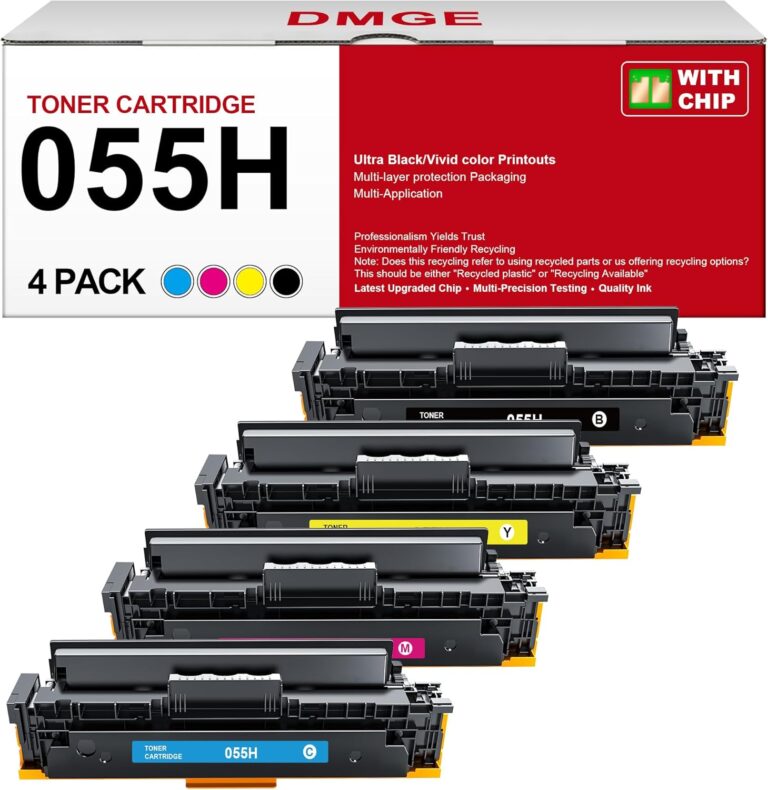 Compatible Canon 055H Toner Cartridge 4-Pack for MF743Cdw, MF741Cdw, LBP664Cdw Printers | High-Yield Color Set