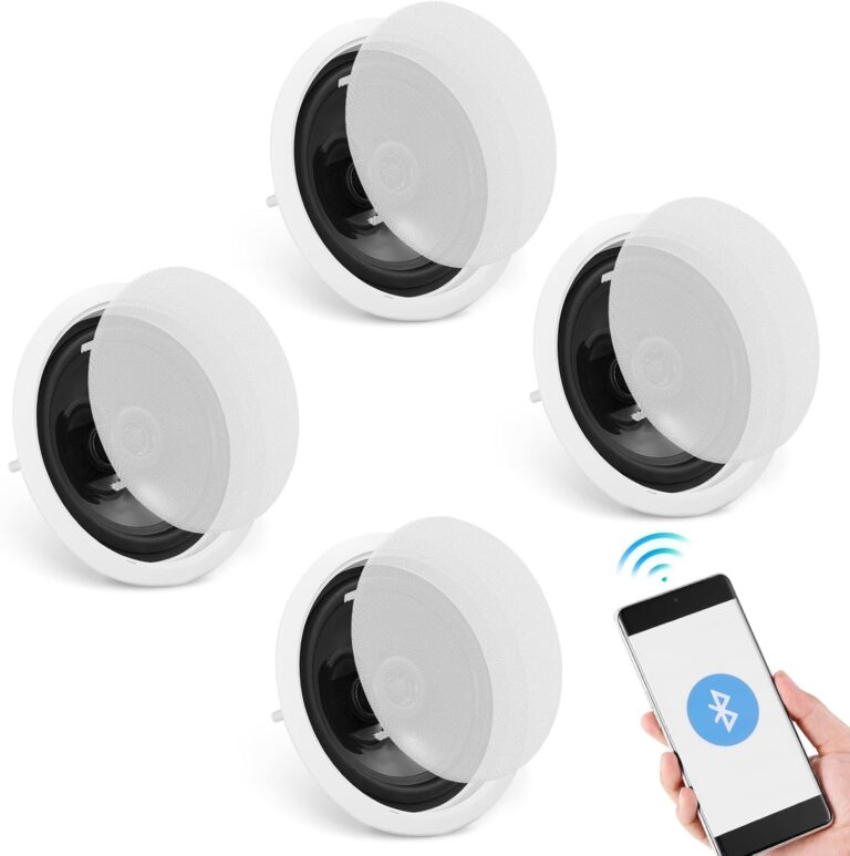 VEVOR 4-Pack 6.5” Bluetooth Ceiling Speakers, 600W Flush Mount In-Wall System for Home & Covered Outdoor Use