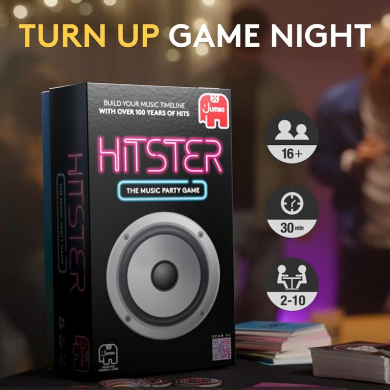 Jumbo Hitster Music Quiz Card Game | 300+ Iconic Hits for 2-10 Players | Perfect for Adult & Family Game Nights