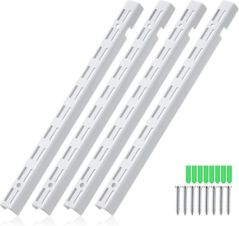 Tandefio 12-inch Dual Track Wall Shelving System: Heavy-Duty Adjustable Shelf Brackets & Rail Support