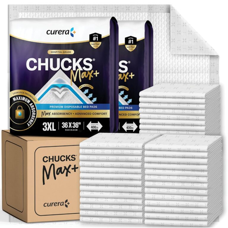 Chucks MAX+ Hospital Bed Pads Disposable – 36×36 Heavy Duty Incontinence Pads for Adults & Elderly (40 Count)