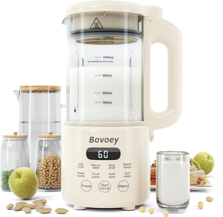 Nut Milk Maker Machine: 8-in-1 Automatic Soy & Almond Milk Maker for Plant-Based Beverages, 40oz, with Self-Clean & Delay Start