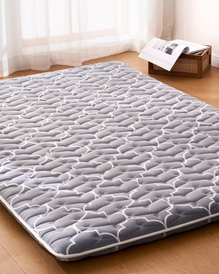 6th Gen Japanese Floor Futon Mattress: Extra-Thick 9-Layer Queen Size (60″X80″) – High-Density Foam Portable Bed