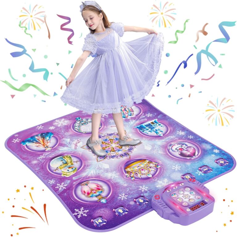 Frozen Dance Mat for Girls 3-12 | Wireless Bluetooth Dance Pad, Purple Princess Music Toy Gift for Kids Ages 3-10+