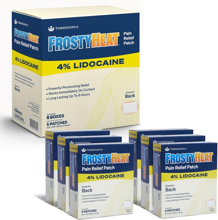 Four Percent Lidocaine Patches – 30 Back Pain Relief Patches for Muscle & Joint Discomfort – 3.9″ x 5.5″ Pain Patch