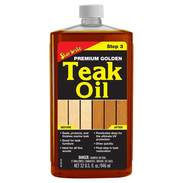 Star brite Premium Golden Teak Oil | Sealer, Preserver & Finish for Outdoor Teak & Fine Woods, 32 oz
