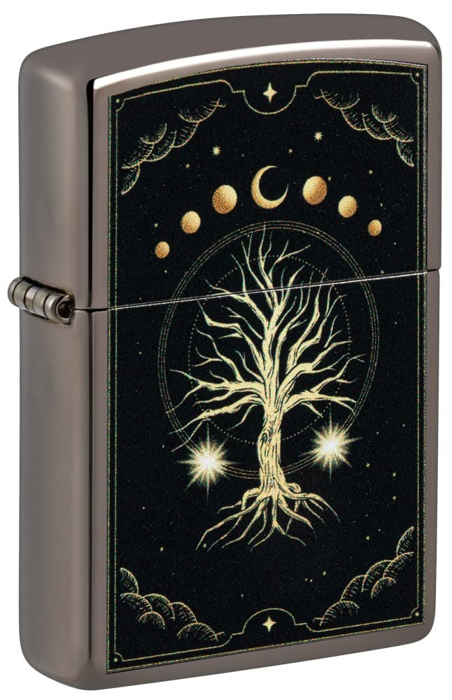 Zippo Mystic Nature Black Ice Pocket Lighter | Windproof Refillable Metal Lighter